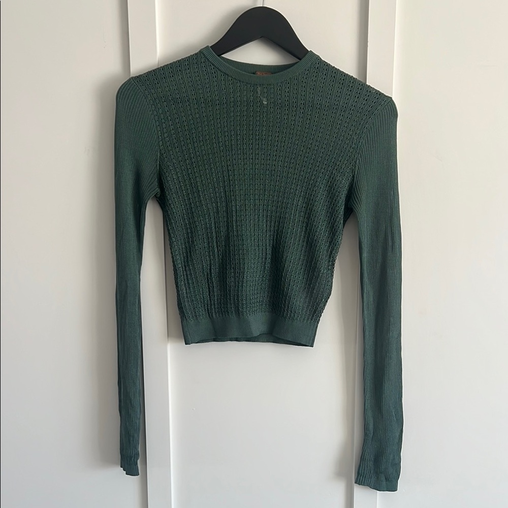 Free people cropped green knit